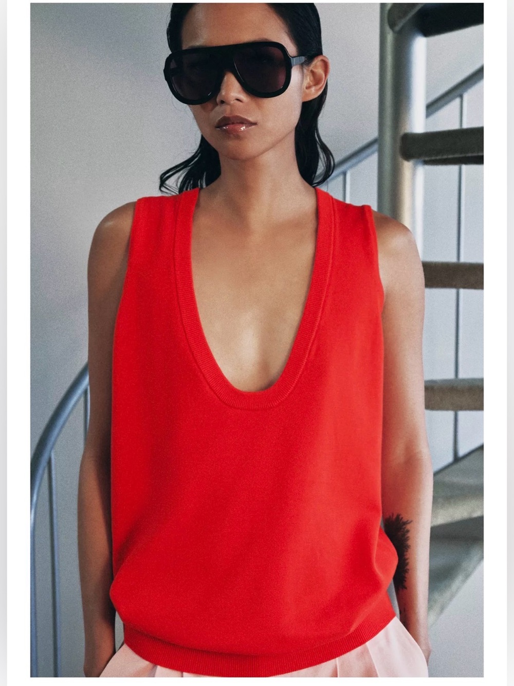 ❗️LAST CALL❗️Zara knit Sleeveless Top in Bright Red